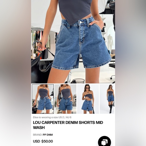 LOU CARPENTER DENIM SHORTS MID WASH - Picture 5 of 6